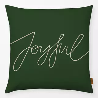 Kissen Joyful Lettering moss green