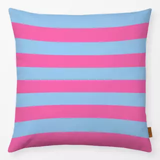 Kissen Horizontale Streifen blau&pink