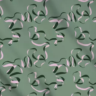 Meterware Ribbon Pattern Grün