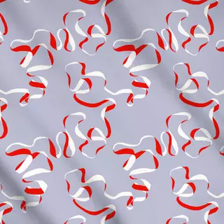 Meterware Ribbon Pattern Blau Rot