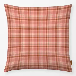 Kissen Karo Tartan Rosa Braun