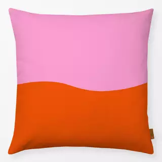 Kissen Pink Red Wavy Color Block