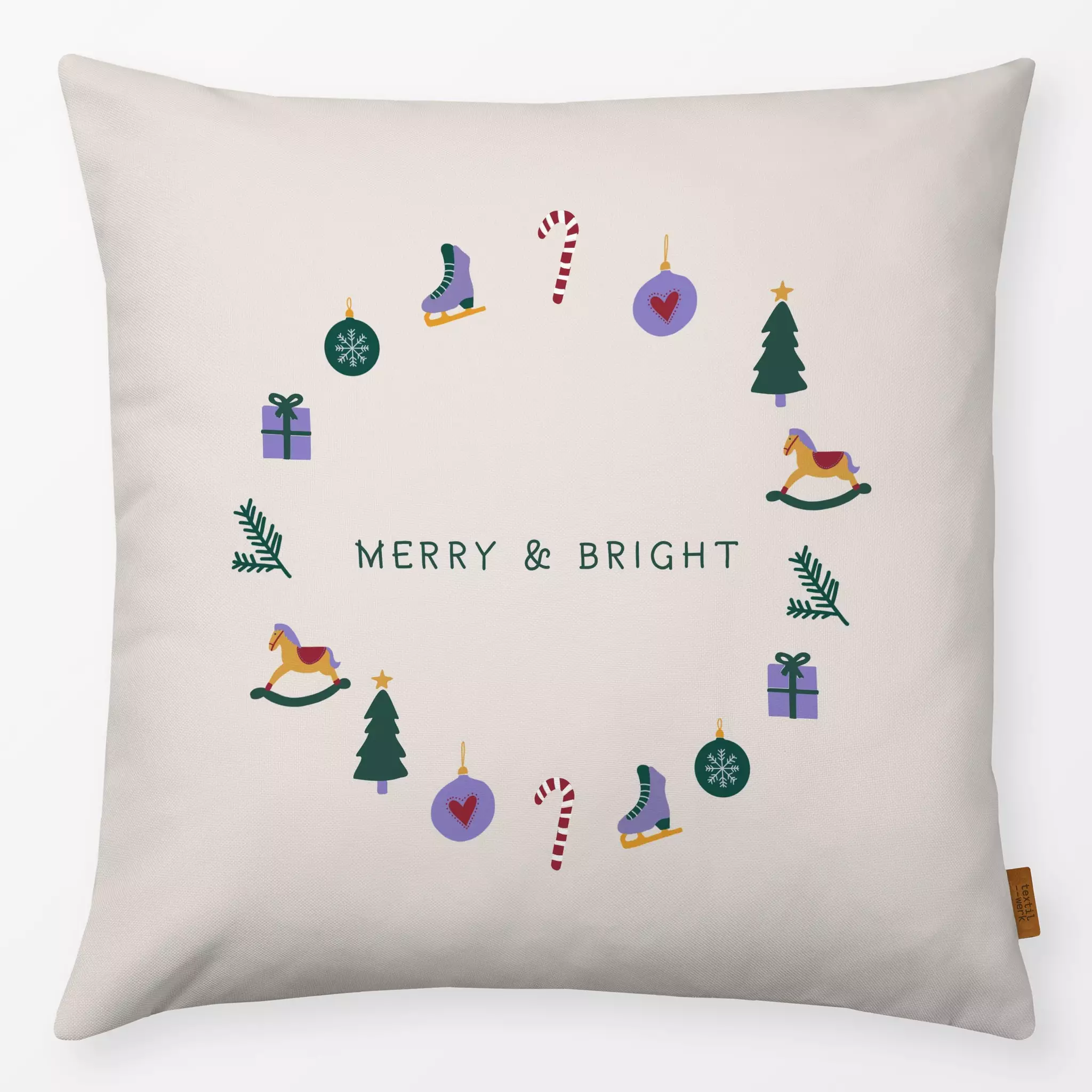 Kissen Kissen Merry & Bright Kranz