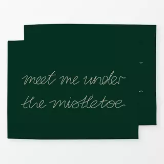 Tischset Under The Mistletoe pine green