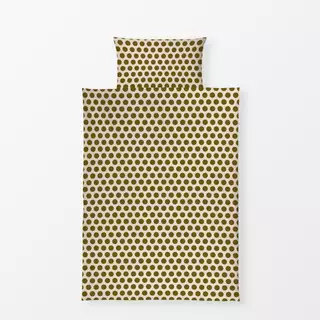 Bettwäsche Polkadots | grün-beige