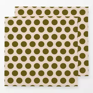 Servietten Polkadots | grün-beige