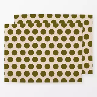 Tischset Polkadots | grün-beige