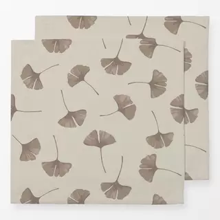 Servietten Gingko Blätter Braun Beige