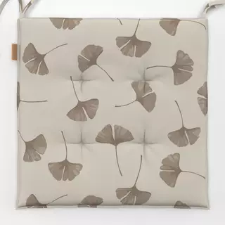 Sitzkissen Gingko Blätter Braun Beige