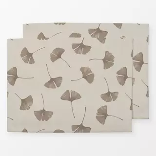 Tischset Gingko Blätter Braun Beige