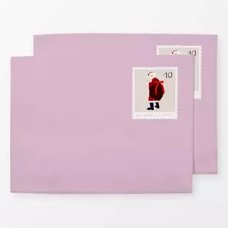 Tischset Briefmarke Weihnachtsmann Rosa